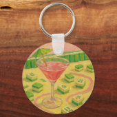 麻雀 Chic Painting カクテル キーホルダー (正面)