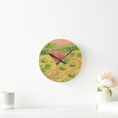 麻雀 Chic Painting カクテル ラウンド壁時計 (ホーム)