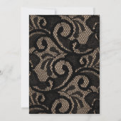 麻、リネン、レースのウェディングカスタム 招待状 (裏面)