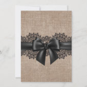 麻、リネン、レースのウェディングセレモニー招待状 招待状 (裏面)