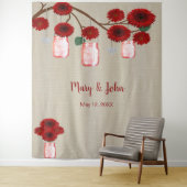 麻 赤 花 マソンジャー フォト 背景 タペストリー (インサイチュ)