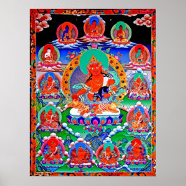 黃財神Yellow Jambhala n retinueポスター ポスター