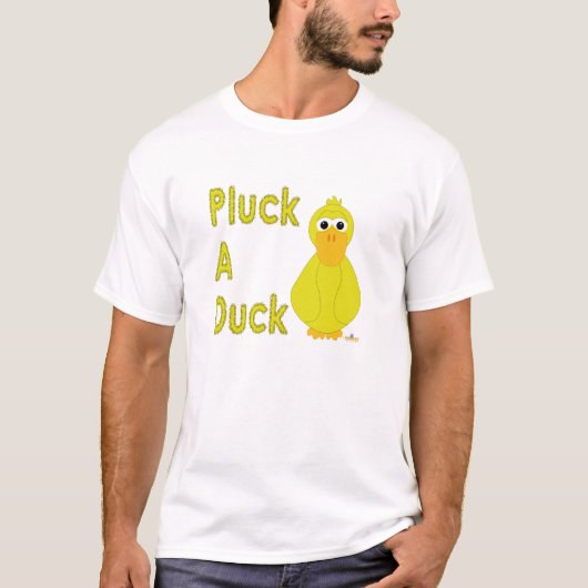 黄おっちょこちょいの鴨が鴨を引っ張る Tシャツ (正面)