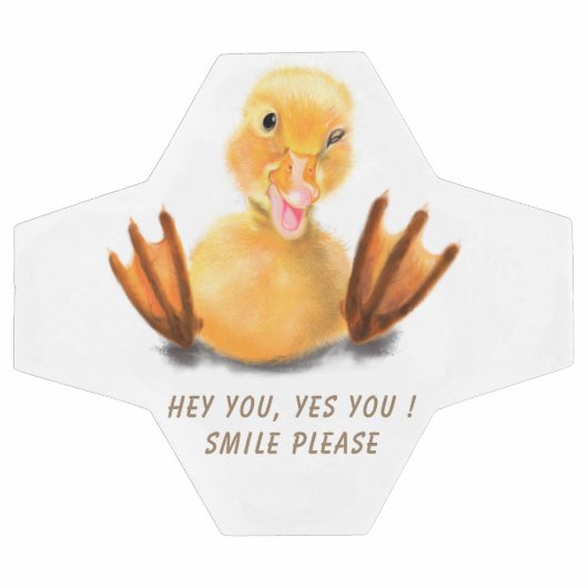 黄おもしろいアヒルウよくはしゃぐィンクハッピースマイル漫画 サッカーボール (フラット)