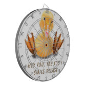 黄おもしろいアヒルウよくはしゃぐィンクハッピースマイル漫画 ダーツボード (正面左)