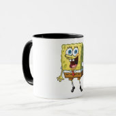 黄おもしろい海綿漫画マグカップ マグカップ (正面左)