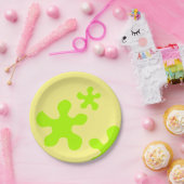 黄おもしろい緑のスライムキッズパーティー ペーパープレート (パーティー)