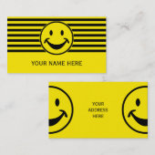 黄おもしろい色とストライプ+あなたの背中。&アイディア 名刺 (正面/裏面)