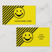 黄おもしろい色とストライプ+あなたの背中。&アイディア 名刺 (正面/裏面)