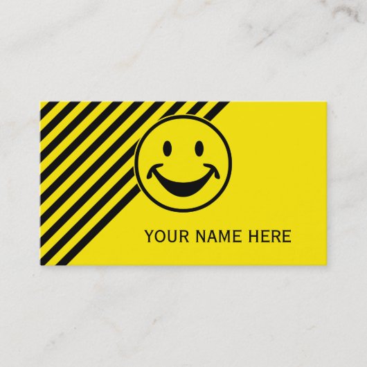 黄おもしろい色とストライプ+あなたの背中。&アイディア 名刺 (正面)