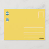 黄おもしろい色と青飾卵 ポストカード (裏面)