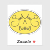 黄おもしろい色の不作法な吸お尻 シール (シート)