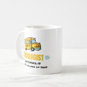 黄おもしろい色スクールバスユーモアのある運転手 コーヒーマグカップ (正面左)