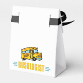 黄おもしろい色スクールバスユーモアのある運転手 フェイバーボックス (裏面サイド)