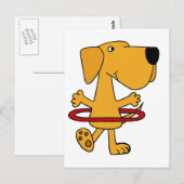 黄おもしろい色ラブラドールレトリエ遊ーバーフラフープ ポストカード (正面/裏面)