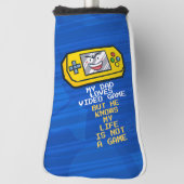 黄おもしろい色携帯ゲーム父の日の挨拶 ゴルフヘッドカバー (回転90)