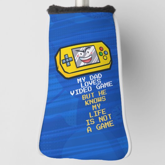 黄おもしろい色携帯ゲーム父の日の挨拶 ゴルフヘッドカバー (回転90)