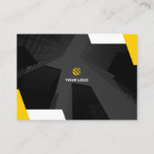 黄および白のクリエイティブ名刺テンプレート 名刺 (裏面)