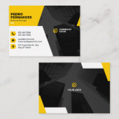 黄および白のクリエイティブ名刺テンプレート 名刺 (正面/裏面)