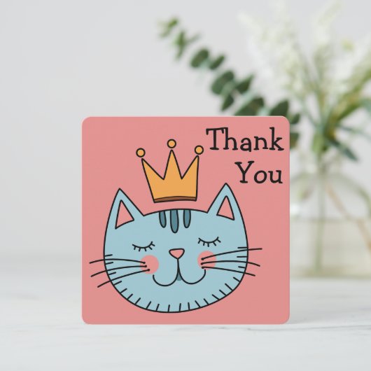 黄お洒落冠の青い猫ありがとう (スタンド正面)