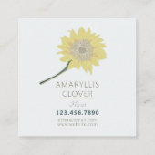 黄お洒落色ひまわり色彩の鮮やか花 スクエア名刺 (裏面)
