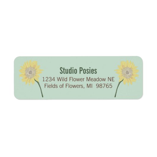 黄お洒落色ヒマワリ絵を描フローラ ラベル (正面)
