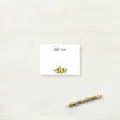 黄かわいらしひまわりテンプレート ポストイット (デスク上)