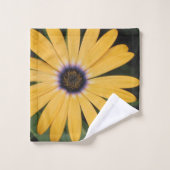 黄かわいらしデイジー バスタオルセット (ウォッシュタオル)