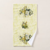 黄かわいらしフローラダマスクタオルセット バスタオルセット (ハンドタオル)