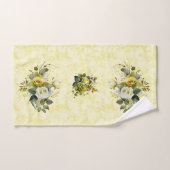 黄かわいらしフローラダマスクタオルセット バスタオルセット (ハンドタオル)