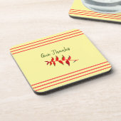 黄かわいらしフローラ与えコースター コースター (左側)