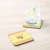 黄かわいらしフローラ与えコースター コースター (右側)