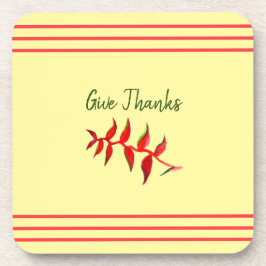 黄かわいらしフローラ与えコースター コースター