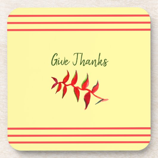 黄かわいらしフローラ与えコースター コースター (正面)