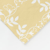 黄かわいらし淡い色の花模様毛布 フリースブランケット (角)