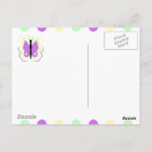 黄かわいらし紫の蝶はがき ポストカード (裏面)