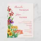 黄かわいらし紫オレンジ色の野結婚花 ポストカード (正面)