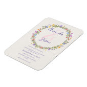 黄かわいらし紫ワイルドフラワーリース結婚ズ マグネット (左側)