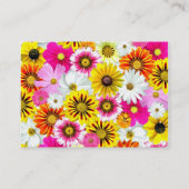 黄かわいらし色いピンクの白い花のデイジー 名刺 (裏面)
