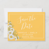 黄かわいらし色と白のデイジー 案内状 (正面)