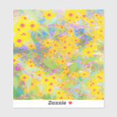 黄かわいらし色と赤の花とターコイズ シール (シート)