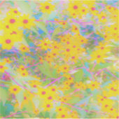 黄かわいらし色と赤の花とターコイズ シール (正面)