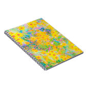 黄かわいらし色と赤の花とターコイズ ノートブック (右側)