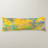 黄かわいらし色と赤の花とターコイズ ボディピロー (裏面)