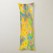 黄かわいらし色と赤の花とターコイズ ボディピロー (裏面 (縦))