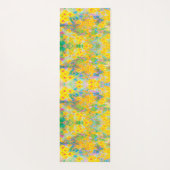 黄かわいらし色と赤の花とターコイズ ヨガマット (裏面)