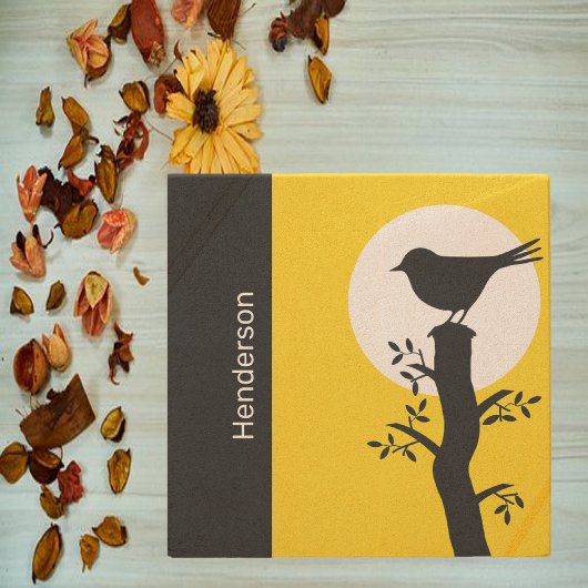 黄かわいらし色と黒の禅鳥 ストーンコースター