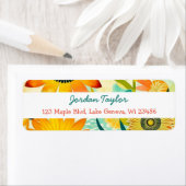 黄かわいらし色の花お洒落フォーク ラベル (インサイチュ)