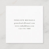 黄かわいらし色の花と緑のヤシ スクエア名刺 (裏面)