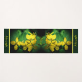 黄かわいらし色の野パーソナライズされた花 ヨガマット (正面(横))